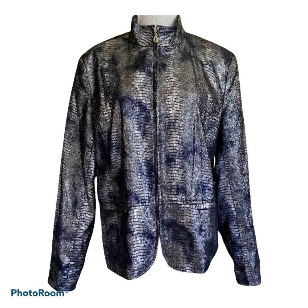 Cruise Wear  & Co metallic silver lined jacket L